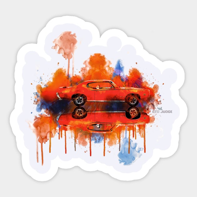 Pontiac GTO Judge Splash orange Sticker by AaaahEeeekStudio